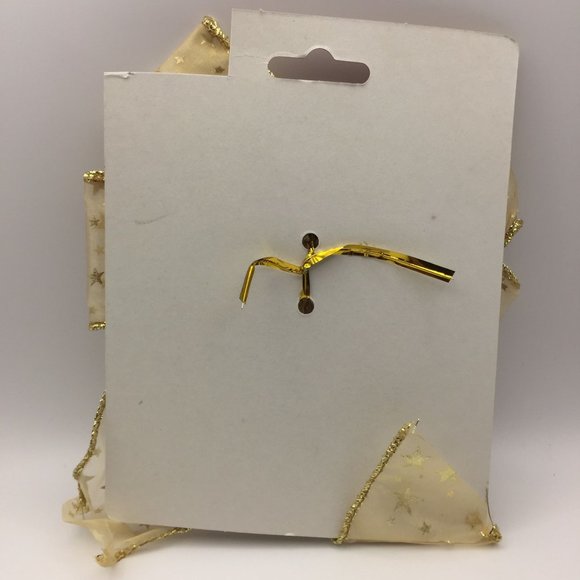 Holiday Makers 8" Gold Bow Yellow Glitter Stars Christmas Home Decor - Picture 3 of 5